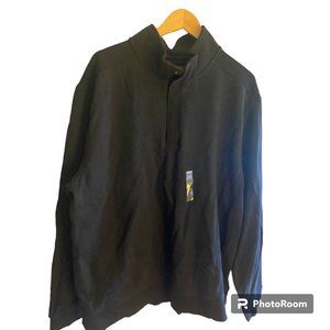 Van Heusen NWT Men's Black Mock Neck 3/4 Snap up Pullover sz XXL